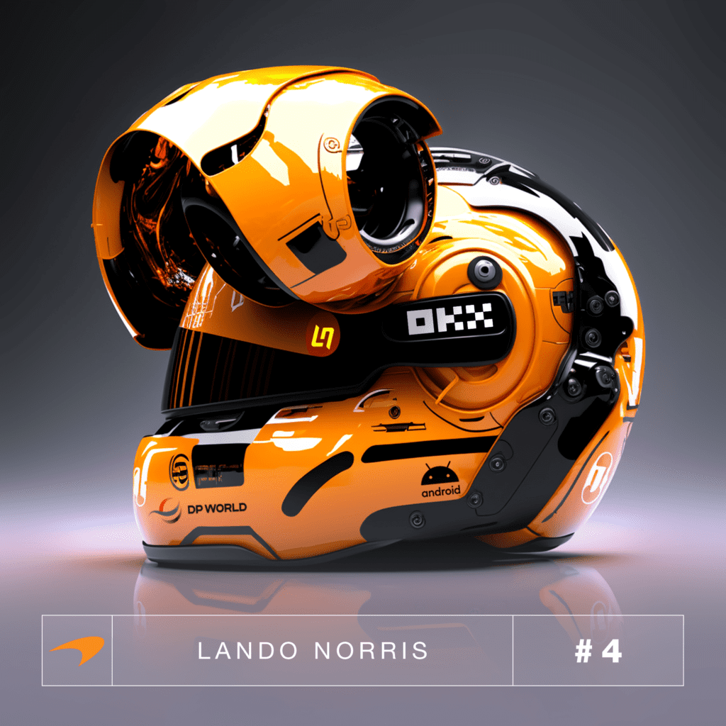 2099 GP Helmets team Lando Norris numbered
